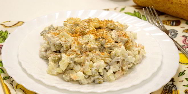 Рецепт салата оливье с индейкой