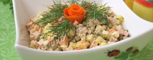 Шаг 10: салата оливье с колбасой