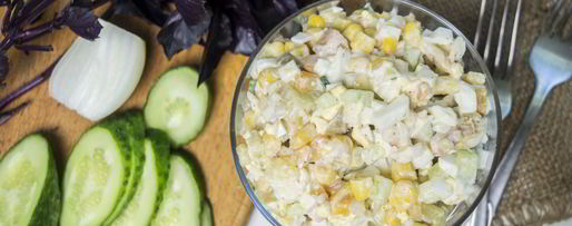 Шаг 8: салата оливье с креветками