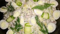 Рецепт Салата Оливье с языком и свежим огурцом