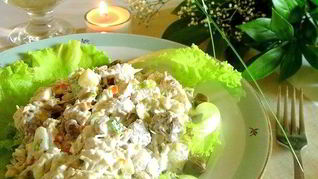 Рецепт Салата Оливье с языком