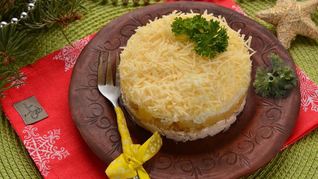 Рецепт Салата Буржуйского с ананасами и курицей