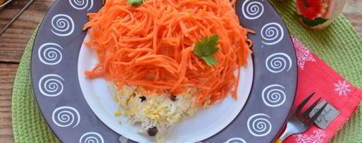 Шаг 8: салата ежик с корейской морковью
