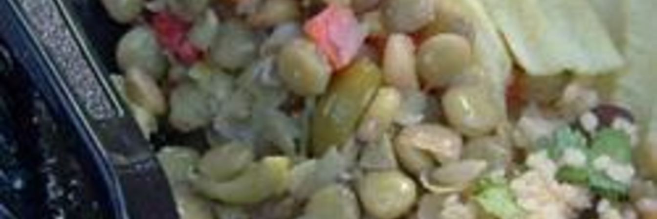 Рецепт Салата из чечевицы с оливками и сладким перцем