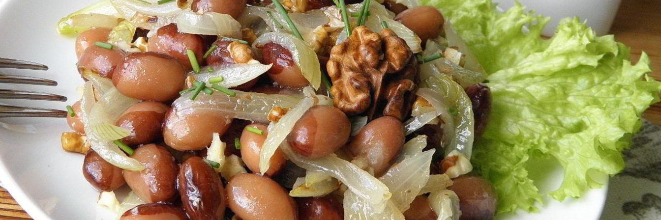 Рецепт Салата из фасоли постный