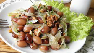 Рецепт Салата из фасоли постный