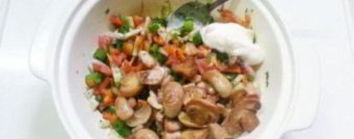 Шаг 6: салата из курицы с шампиньонами