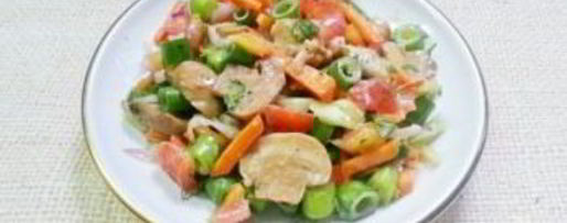 Шаг 7: салата из курицы с шампиньонами