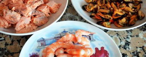 Шаг 6: салата из морепродуктов и белой фасоли