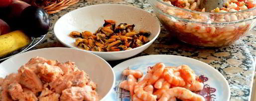 Шаг 7: салата из морепродуктов и белой фасоли