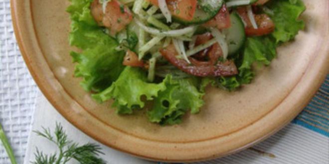 Рецепт салата из редьки с помидорами