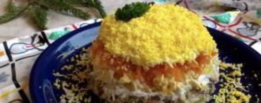 Шаг 6: мимозы с картошкой