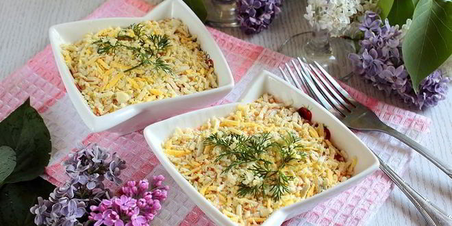 Рецепт мимозы с курицей