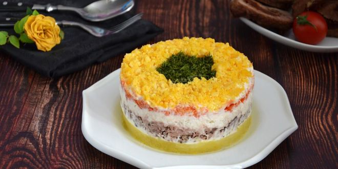 Рецепт мимозы с тунцом