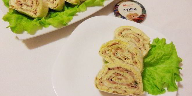 Рецепт мимозы в лаваше