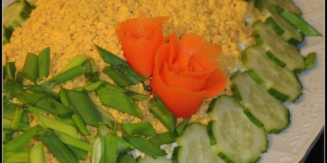 Рецепт рыбного салата мимоза