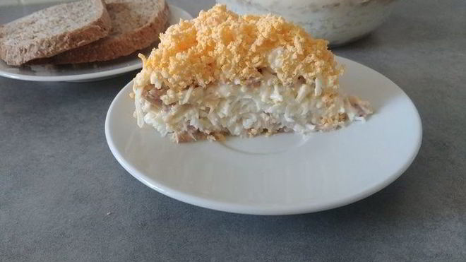 Рецепт Салата Мимоза без картофеля