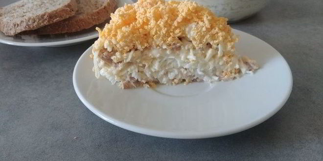 Рецепт салата мимоза без картофеля