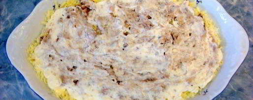 Шаг 10: салата мимоза классический с консервой