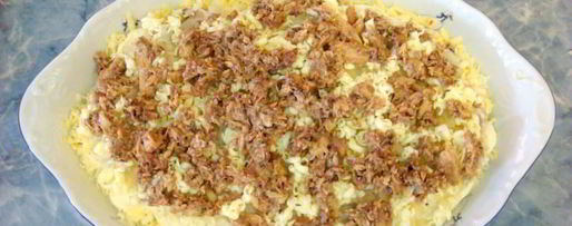 Шаг 13: салата мимоза классический с консервой