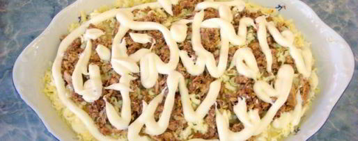 Шаг 14: салата мимоза классический с консервой