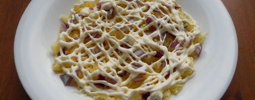 Шаг 1: салата мимоза с картофелем и твердым сыром