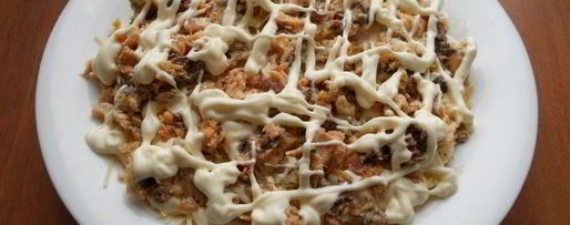 Шаг 3: салата мимоза с картофелем и твердым сыром