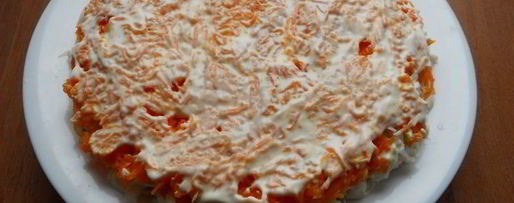 Шаг 5: салата мимоза с картофелем и твердым сыром