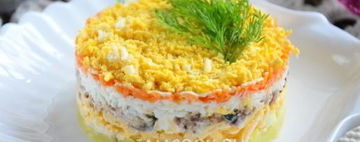 Шаг 14: салата мимоза с консервами и сыром