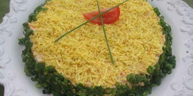 Рецепт салата мимоза с консервой