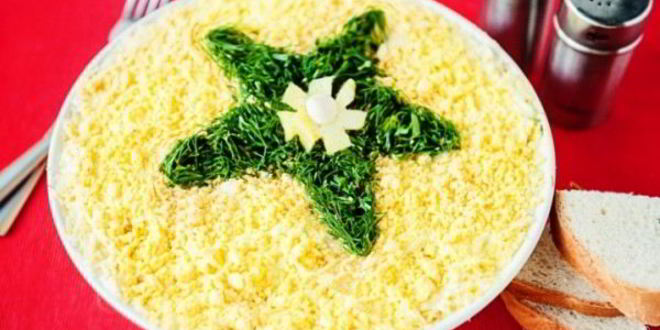 Рецепт салата мимоза с маслом