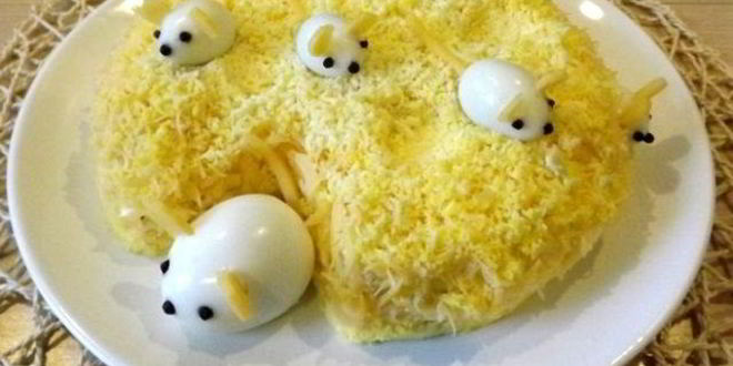 Рецепт салата мимоза с мышками