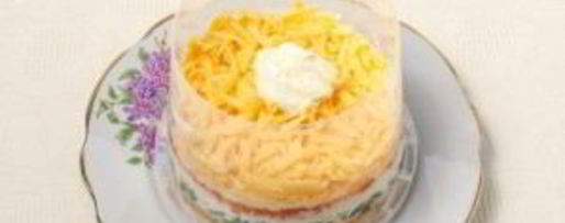 Шаг 7: салата мимоза с рисом и сыром