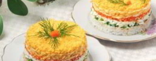 Шаг 8: салата мимоза с рисом и сыром