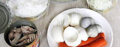 Шаг 2: салата мимоза с рисом