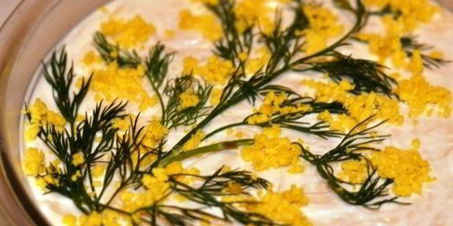 Рецепт салата мимоза с сыром