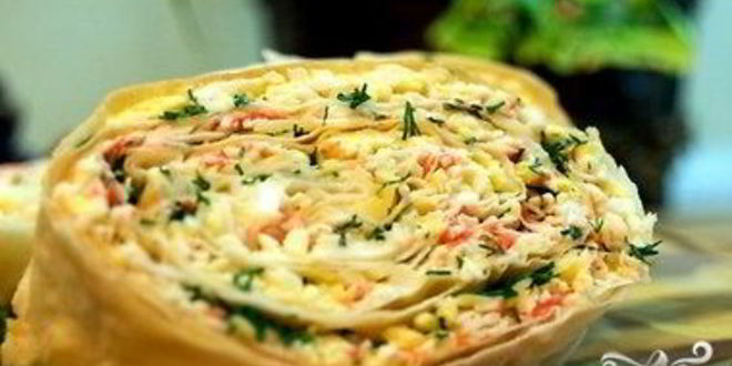 Рецепт салата мимоза в лаваше