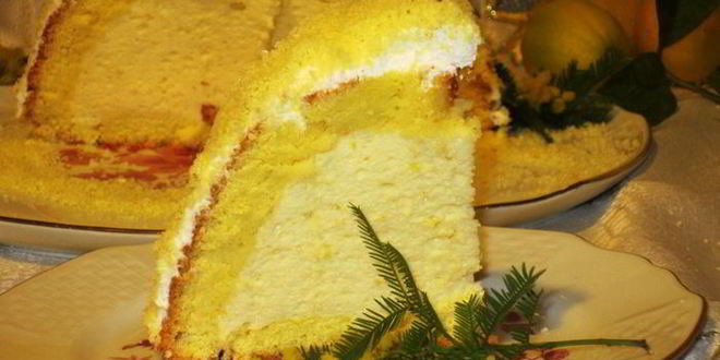 Рецепт цуккотто мимоза с лимонным муссом