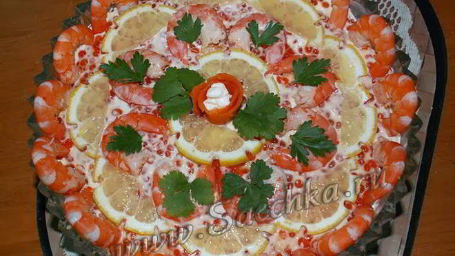 Рецепт Салата Креветки под шубой