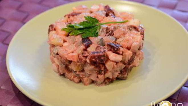 Рецепт Салата Ленивая селедка под шубой