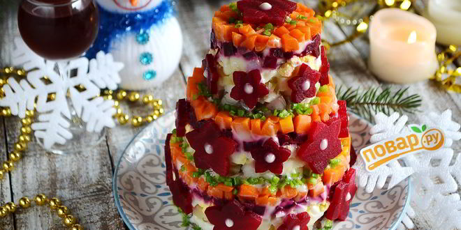 Рецепт салата-торта селедка под шубой