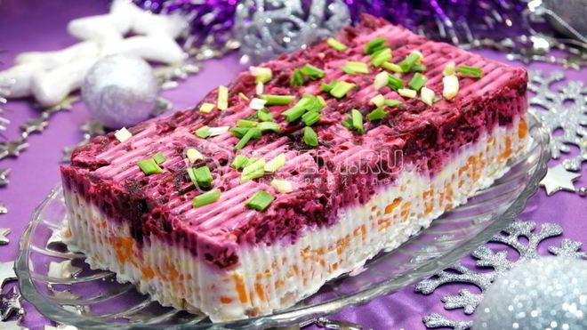 Рецепт Салата Заливная селедка под шубой