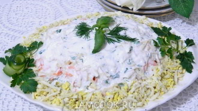 Рецепт Селедки под легкой шубой с яблоком