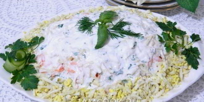 Рецепт селедки под легкой шубой с яблоком