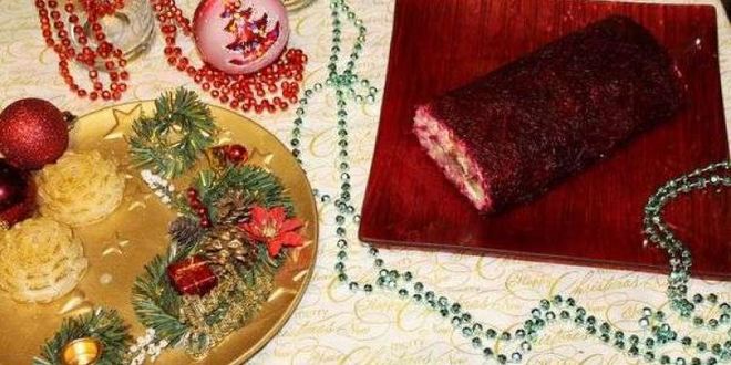 Рецепт селедки под шубой, свернутая рулетом