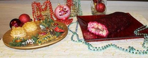 Шаг 5: селедки под шубой, свернутая рулетом