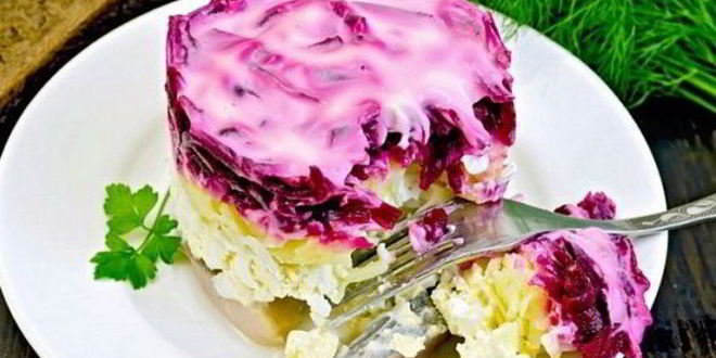 Рецепт сочной сельди под шубой с яблоком