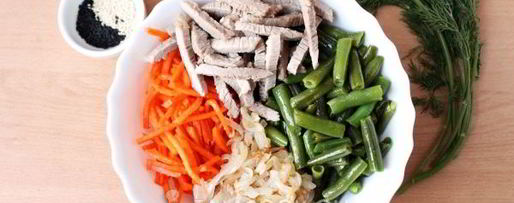 Шаг 5: салата с фасолью и корейской морковью