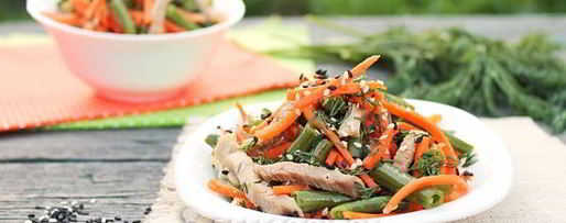 Шаг 7: салата с фасолью и корейской морковью