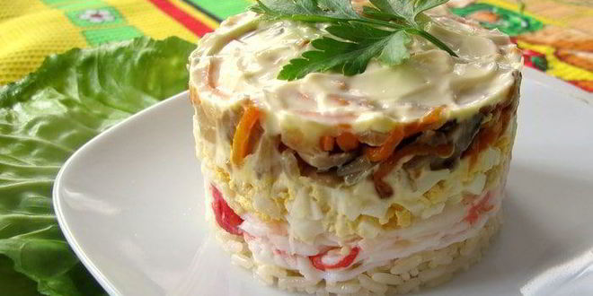 Рецепт салата с крабами